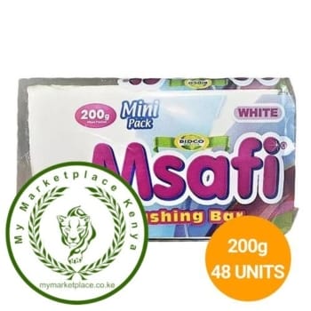 Msafi White Washing Bar Soap 200g X 48